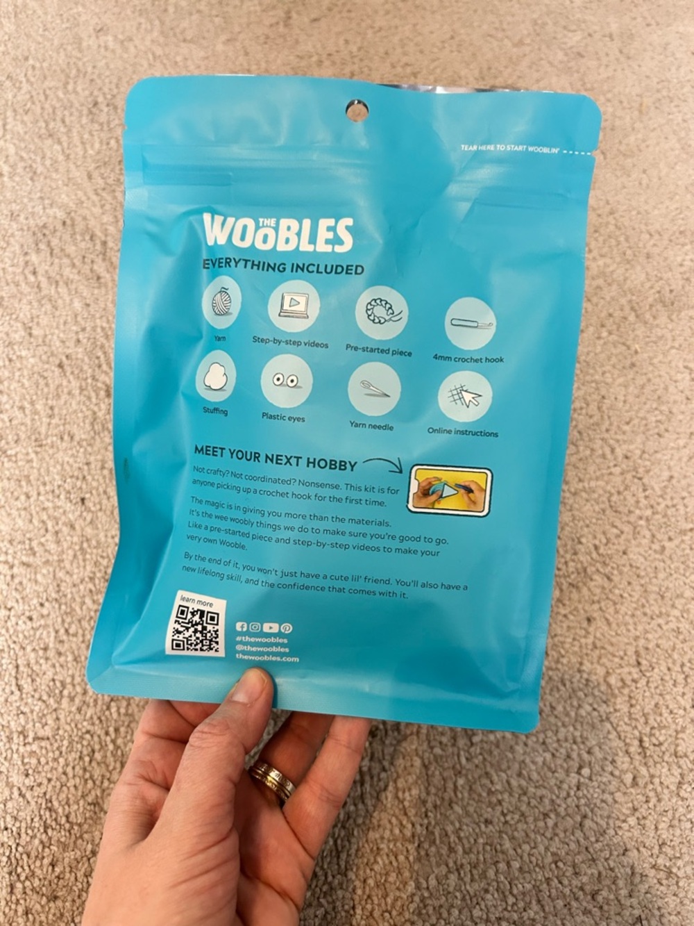 The Woobles Learn to Crochet Kit - Tanya the Tiger - Orange - Picture 2 of 3